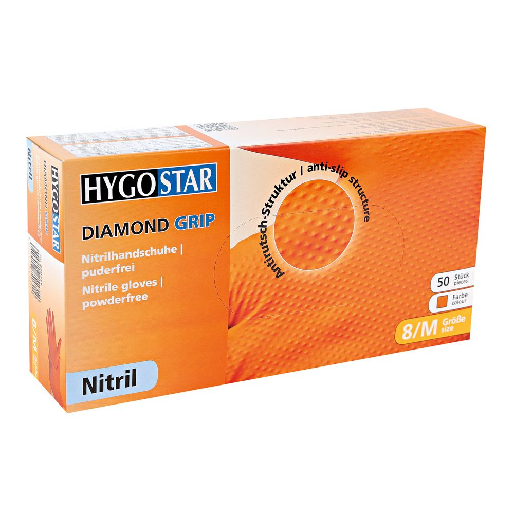 ΓΑΝΤΙ NITRILE PFR ORANGE Diamond Grip (50Τ)