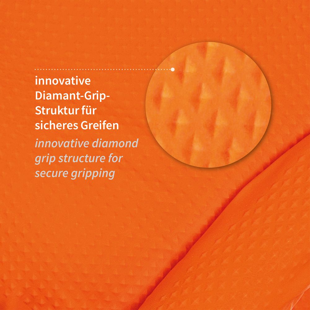 ΓΑΝΤΙ NITRILE PFR ORANGE Diamond Grip (50Τ)